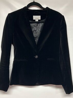 H&M Black Velvet Single-Button Blazer